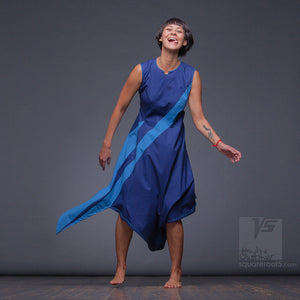 Futuristic summer dress "Dolphin" for positive and creative women. Experimental dance dresses
