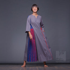 Long sleeve asymmetrical innovation dress by Squareroot5 women clothes.