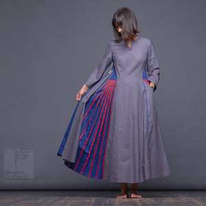 Experimental and avant-garde, long pleated dress 'Revolution". Unusual present for her.