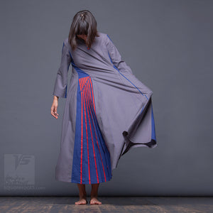 Long sleeve asymmetrical innovation dress by Squareroot5 women clothes. 