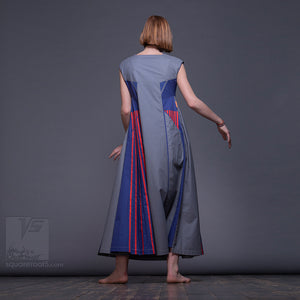Geometrical  bright design dress for creative women.