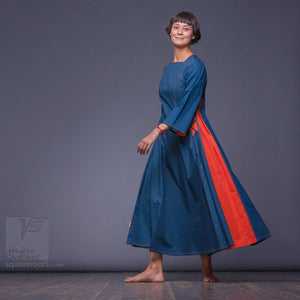Long avant garde cotton and unique dress "Sidelights" by Squareroot5 wear