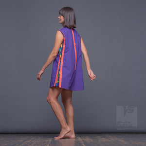 Avant garde and unique short dress "Cosmic Tetris" by Squareroot5 wear.