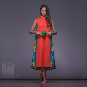 Futuristic and non traditional long dress "Cosmic Tetris" for her