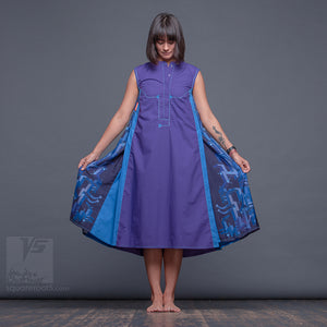 DRESS "COSMIC TETRIS" MODEL "PB" PURPLE-BLUE