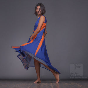 Geometrical ascetic maxi dress for dance, for creative women with geometric pattern. by Squareroot5 wear