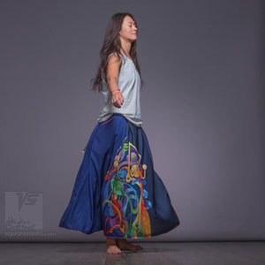 Unusual wrap around avant garde dark blue skirt. 