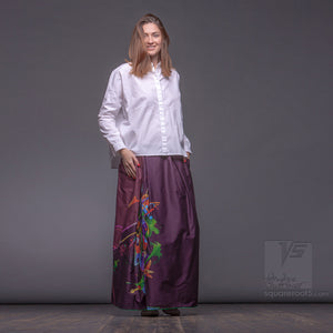 Asymmetrical long maxi summer skirt. Purple. Unique birthday gifts for her