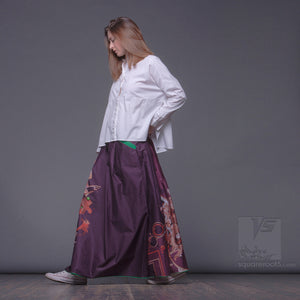 Asymmetric unusual maxi skirt. Japanese style