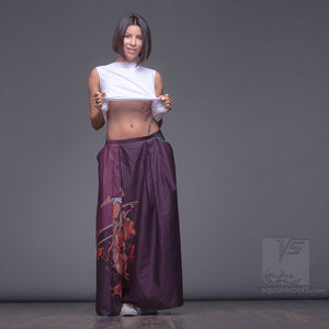 Experimental fashion. Long bright skirt. Japanese stile. 