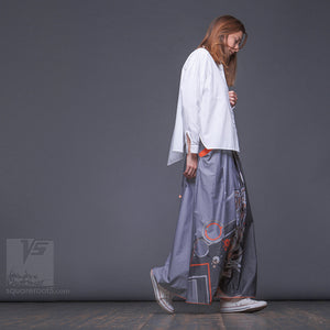 Futuristic long Summer ladies skirt. Unique birthday gifts for her.