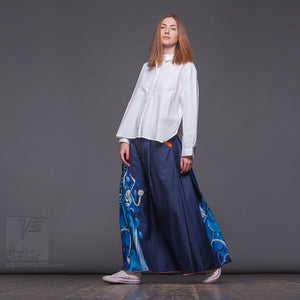 Avant-garde long summer festival skirt  by Squareroot5 wear.