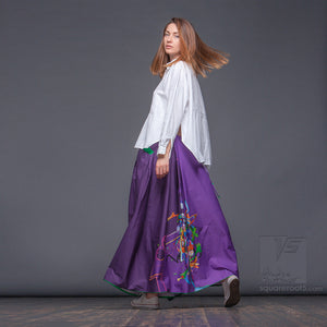 Avant-garde  design semi pleated ochre skirt. "Samurai girl" . Japanese stile.