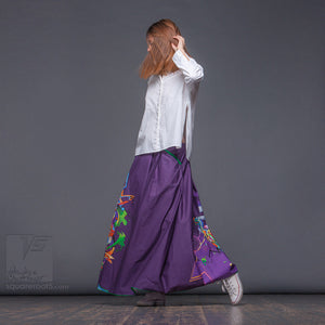 Avant garde long summer festival skirt  by Squareroot5 wear.