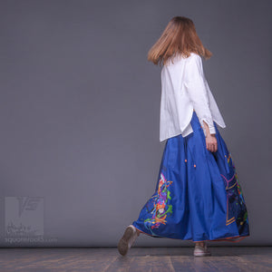 Unusual bright, long ladies skirts Innovation fashion. Dark blue color
