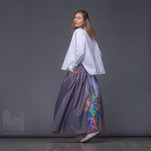 Futuristic long Summer ladies skirt. Unique birthday gifts for her