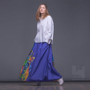 Futuristic long Summer ladies skirt. Unique birthday gifts for her.