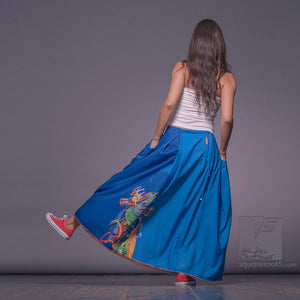 Maxi cotton skirt "Samurai girl" Experimental design. Unique gifts for her