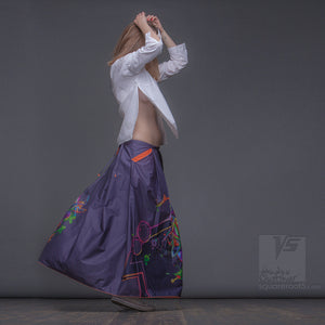 Maxi skirt with abstract pattern. Squareroot5 wear