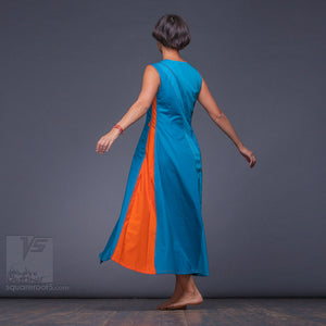 Unique long  Turquoise dress. Modern gowns.